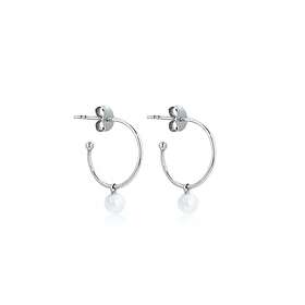 Sophie By Sophie Pearl Mini Hoops Silver