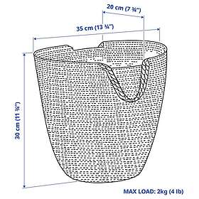 IKEA TOLKNING Korg, hängande Djup: 20 cm