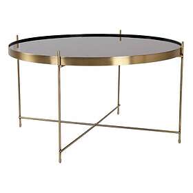 House Nordic Table Basse Ronde 70 cm en Verre et Acier Doré CHOQUI