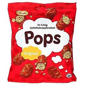 Cloetta Pops corn pops with milk chocolate crunchy snack 210g