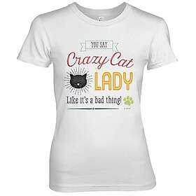 Crazy Cat Lady Girly Tee T-Shirt (Dam)