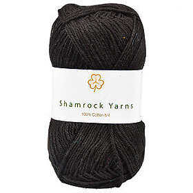 Shamrock Yarns 100% Bomull Garn 01 Svart