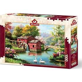 Art puzzle 1000 bitar Sung Kim, Red Old Mill