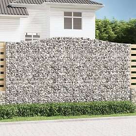 vidaXL Gabioner bågformade 3 st 400x50x220/240 cm galvaniserat järn 3146035
