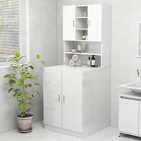 vidaXL Washing Machine Cabinet White High-Gloss 70.5x25.5x90 cm 808392