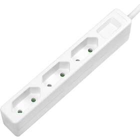 LogiLink Grenuttag Slim Euro 3vägs 1,5m Vit LPS229