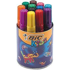 BIC Tuschpennor Kids Jumbo 4 mm Mixade Färger 12 st