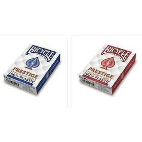 Bicycle Prestige Jumbo poker cards Red or Blue, 100% plastic