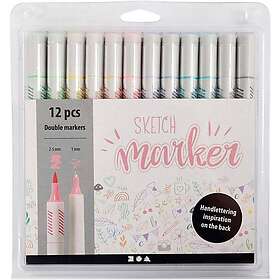 Creativ Company Sketch Marker Pennor Pastellfärger 12-pack