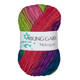 Viking Garn Natur 50g grön/rosa 638