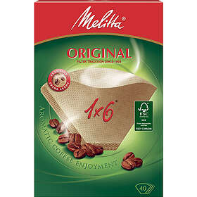 Melitta Kaffefilter Original 1x6 Oblekta 40st