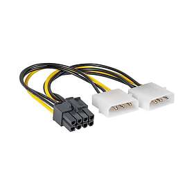 Akyga AK-CA-29 strömförsörjningsadapter 8-stifts PCIe-ström till 3-stifts Molex 15 cm