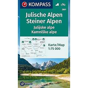 KOMPASS Wanderkarte 2801 Julische Alpen/Julijske alpe, Steiner Alpen/Kamniske al