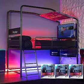 X-Rocker Contra Mid-Sleeper Gaming Bunk Bed With Reversible Profile Black And Ca