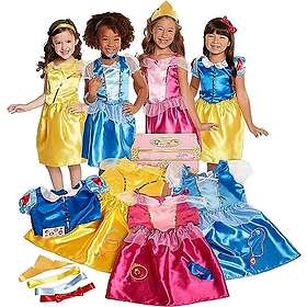 Disney Princess 4 klänningar: Törnrosa, Belle, Askungen, 1 vit outfit, 4 ovandelar och 3 kjolar