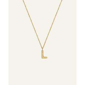 Mockberg Petite Stone Bokstav Halsband Guld C