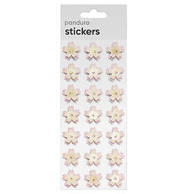 Panduro Hobby Stickers, 3D-klistermärken blommor med pistiller & pärla, 21 st.