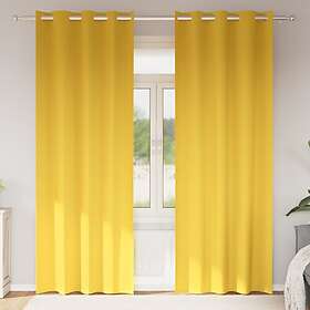 vidaXL Curtains 2 pcs Mustard yellow 245 x 140 cm Polyester