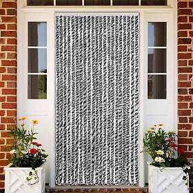 vidaXL Fly Curtain Grey and Black and White 90x220 cm Chenille