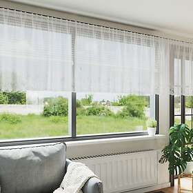 vidaXL Flowers Lace Curtain with Curtains 400x100cm White