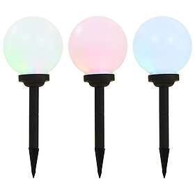 vidaXL Outdoor Solar Lamps 3 pcs LED Spherical 20 cm RGB