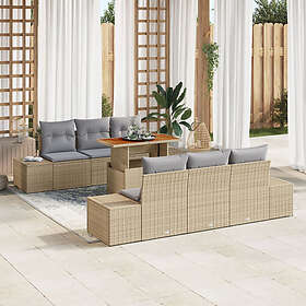 vidaXL Lounge Set with Cushion Beige, Grey 100 x 55 x 73 cm 7 pcs