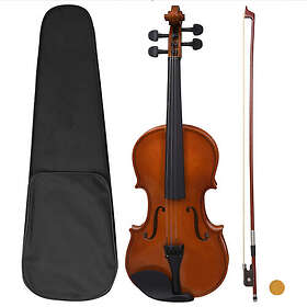 vidaXL 4/4 Violin Set With Bow and Chin Rest Dark Wood