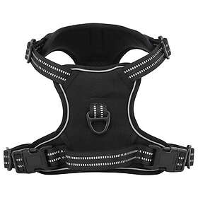 vidaXL Hundsele med Koppel & Halsband Justerbar Svart (M)