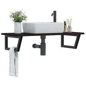 vidaXL Vanity Cabinet stål och massiv ek