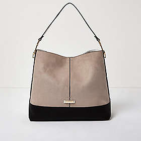 Find The Best Price On River Island Contrast Panel Slouch Handbag River Island Contrast Panel Slouch Handbag 690497