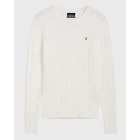 Gant Stretch Cotton Cable Crew Neck Sweater (Dam)