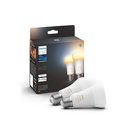 Philips Hue White Ambiance LED E27 A60 2200K-6500K 806lm 8,5W 2-pack (Kan dimmes