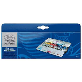 Winsor & Newton Cotman Akvarellfärg Watercolours Metal Sketchers Box 24st