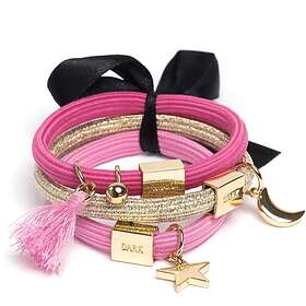 Dark Hair Ties 3 pk Charm Combo Pink