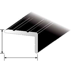 Lundbergs Trappenese sort nr 34 -1 meter trinnbeskytter 1000x25x15mm