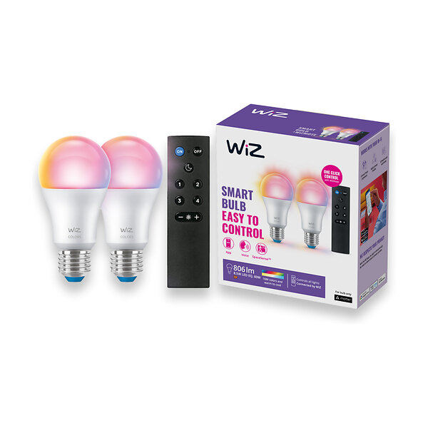 WiZ Smart LED A60 806lm 2700K-6500K RGB 8.5W 2-pack