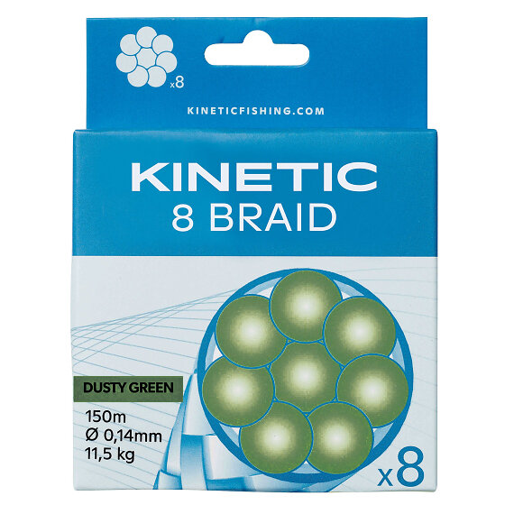 Kinetic 8 Braid 150m Dusty Green 0,26mm/20,6kg