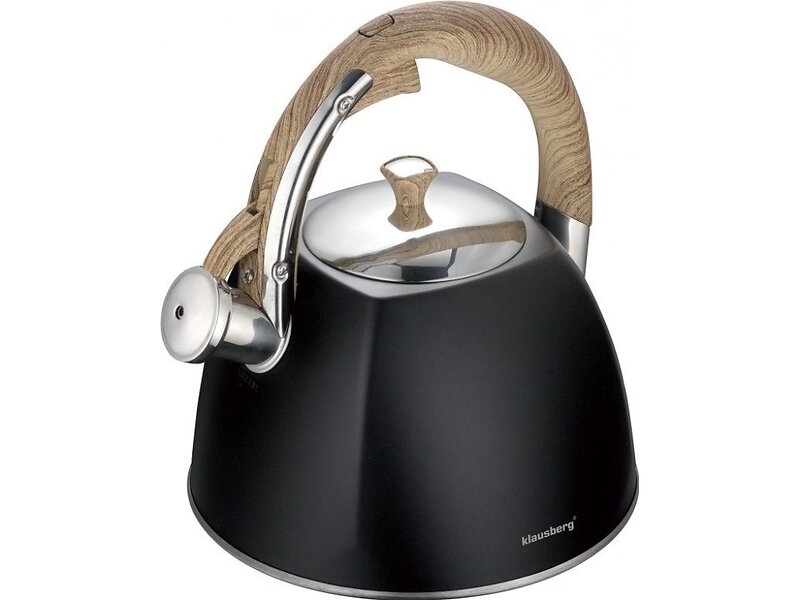 Bollitore A Fischio KLAUSBERG KB-7479 Da 3 Litri - Acciaio Inox, Adatto A Induzione, Manico Silicone