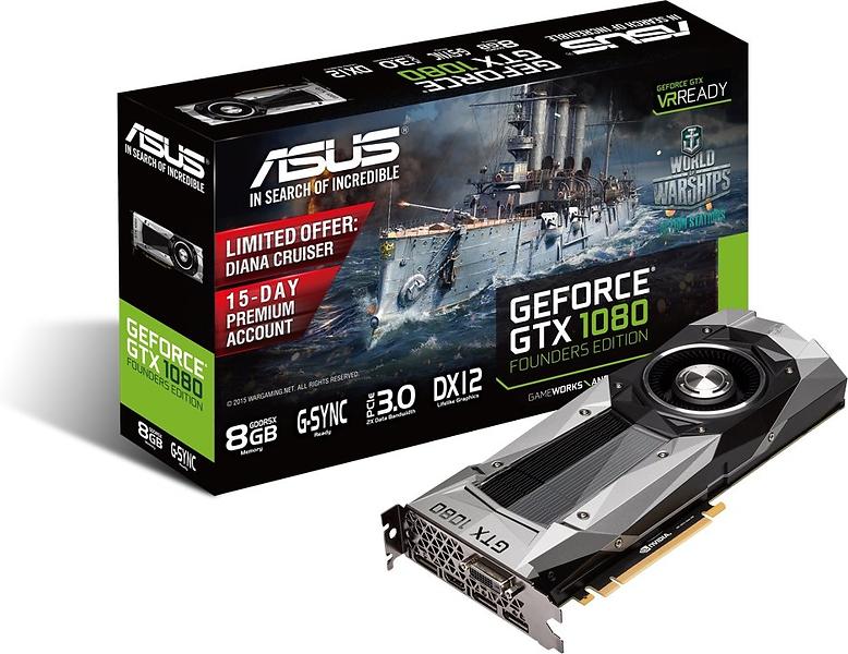 J mf r priser p Asus GeForce GTX 1080 Founders Edition 