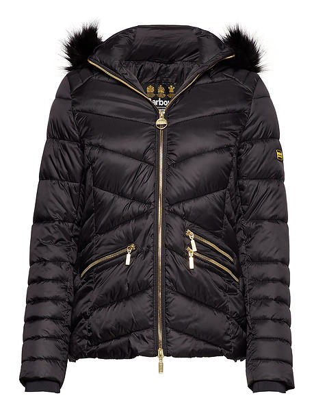 barbour international turbo quilted hooded jacket